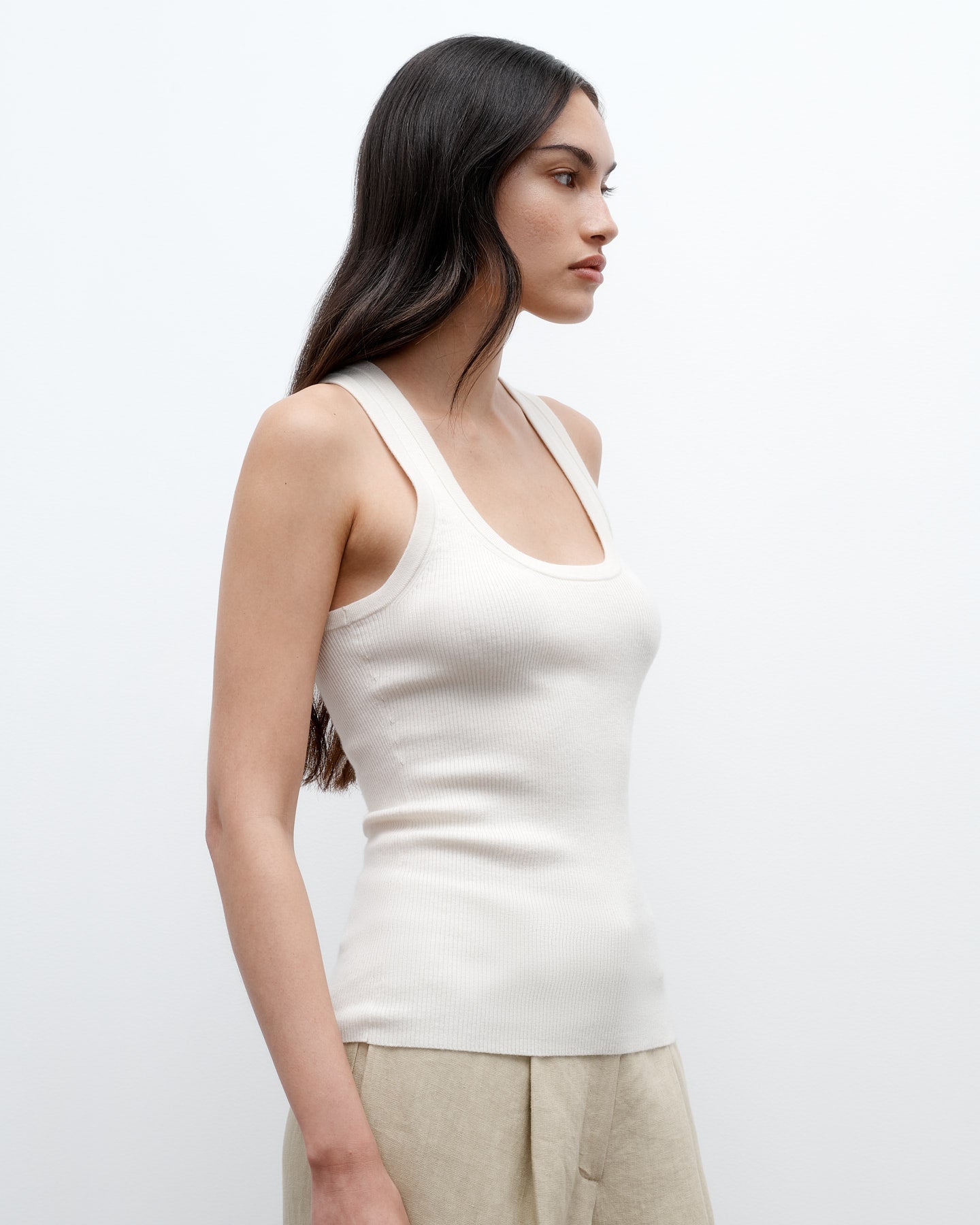 TWP Ivory Perfect Tank in Cashmere view 2