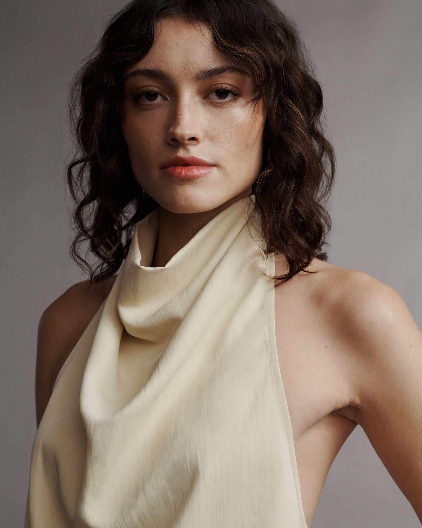 TWP French butter Friday Night Top in Coated Viscose Linen view 4