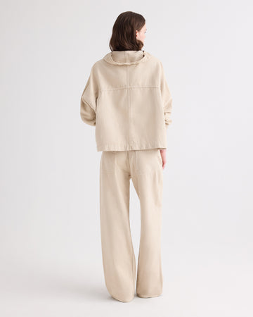 TWP Bone Pull Me Over Hoodie in Sandshell Denim view 5