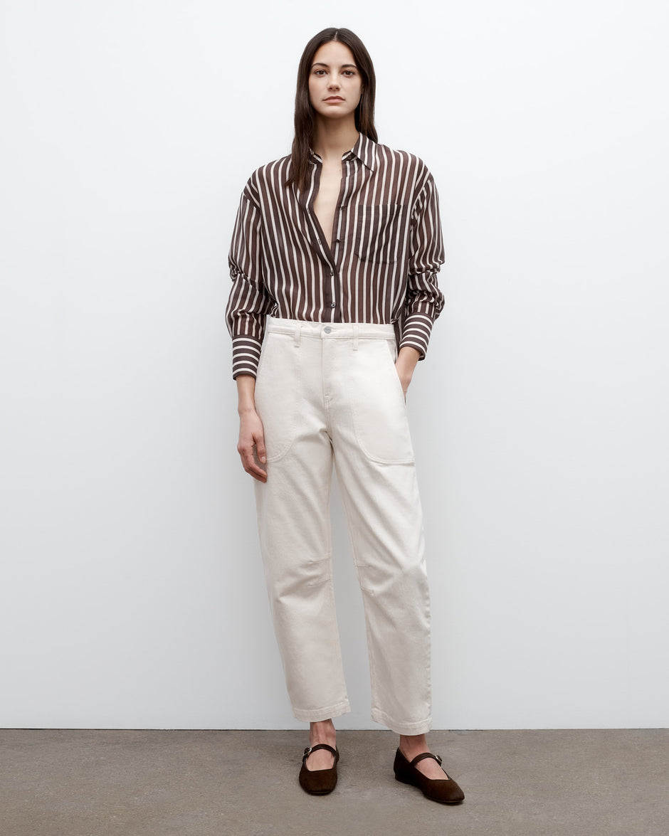 TWP Natural Jetties Beach Pant in Natural Denim view 4