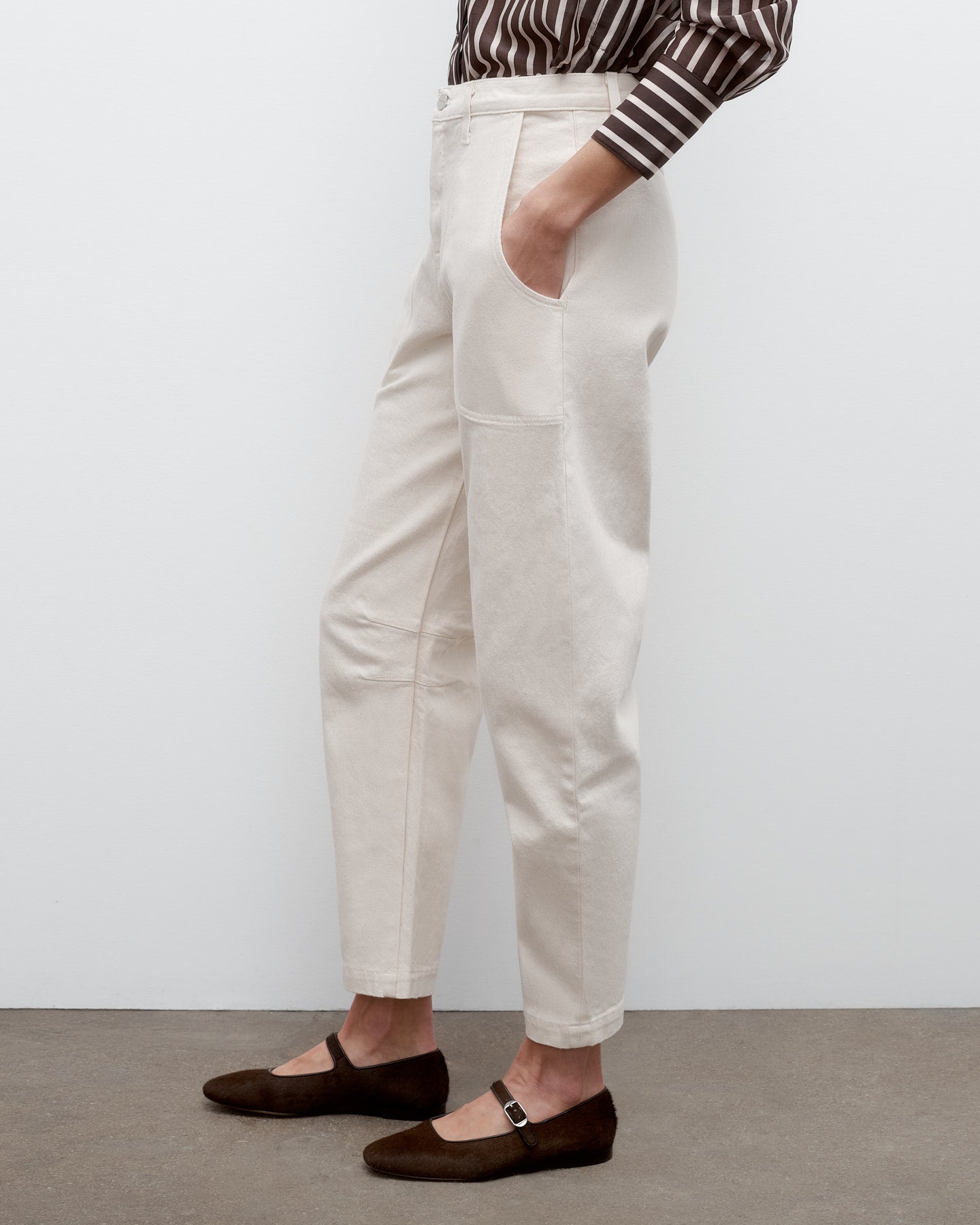 TWP Natural Jetties Beach Pant in Natural Denim view 2