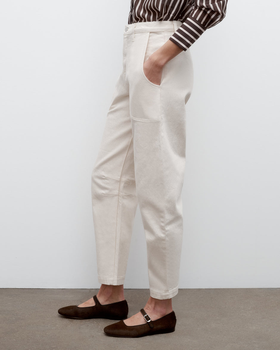TWP Natural Jetties Beach Pant in Natural Denim view 2
