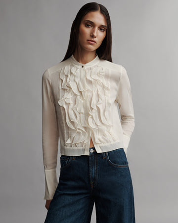 TWP Ivory Patti Top in crinkled silk cotton voile view 3
