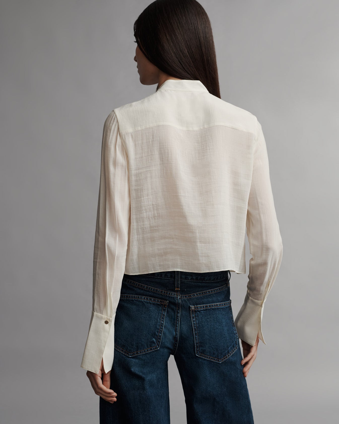 TWP Ivory Patti Top in crinkled silk cotton voile view 5