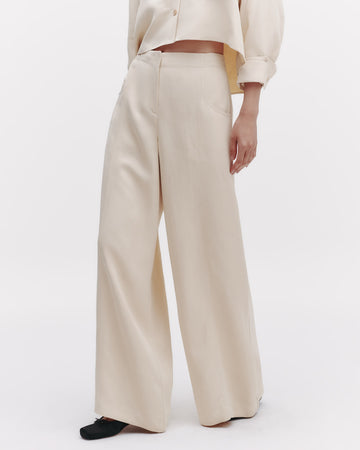 TWP French butter Demie Pant in Coated Viscose Linen view 2