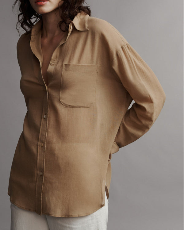 TWP Bronzed Big Joe Shirt in Cotton Voile view 1