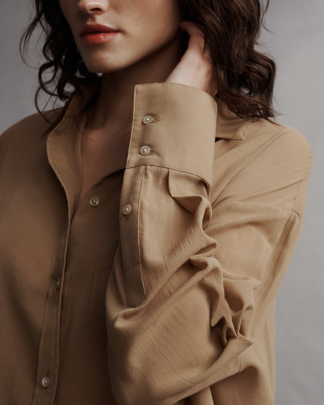 TWP Bronzed Big Joe Shirt in Cotton Voile view 2