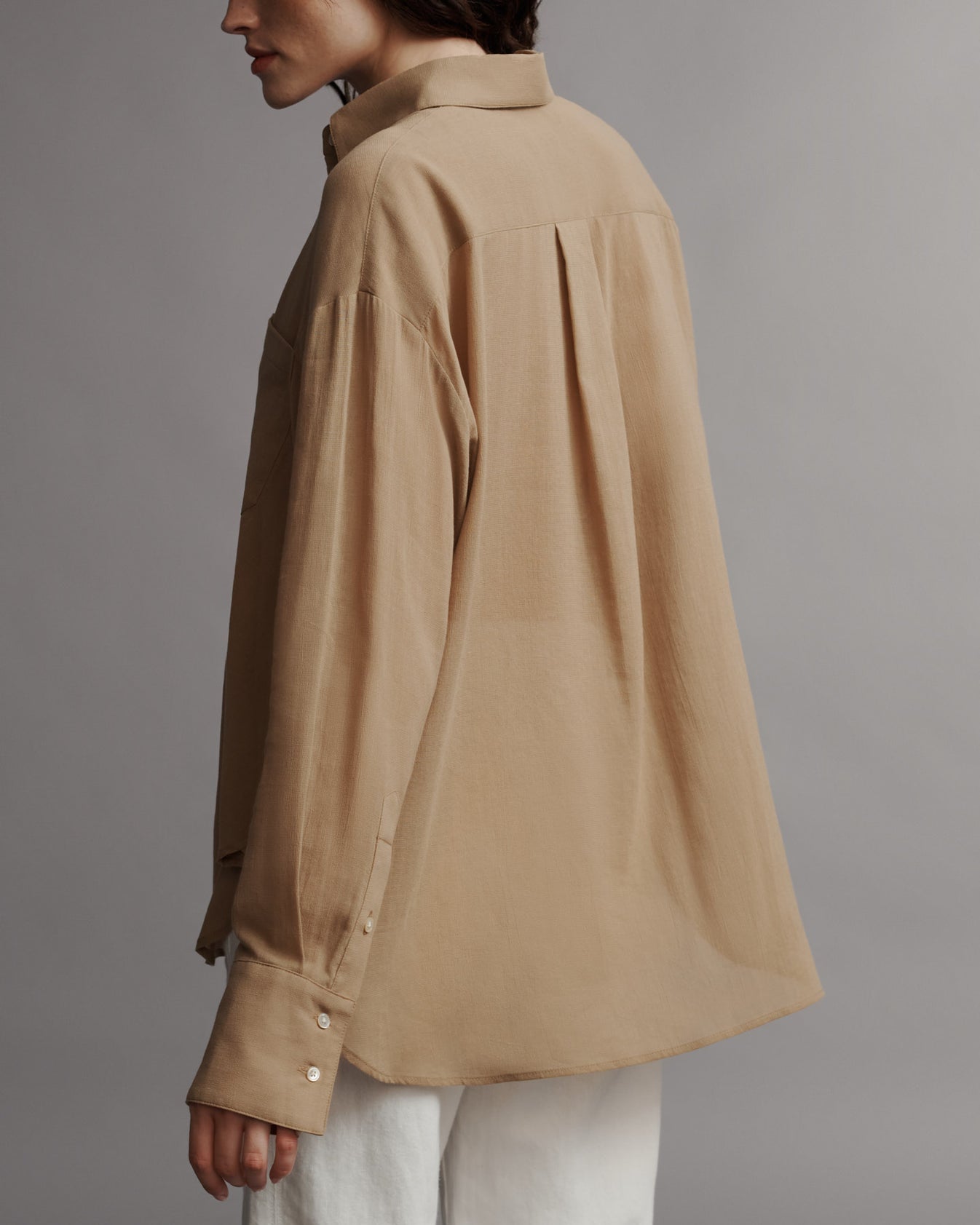 TWP Bronzed Big Joe Shirt in Cotton Voile view 4