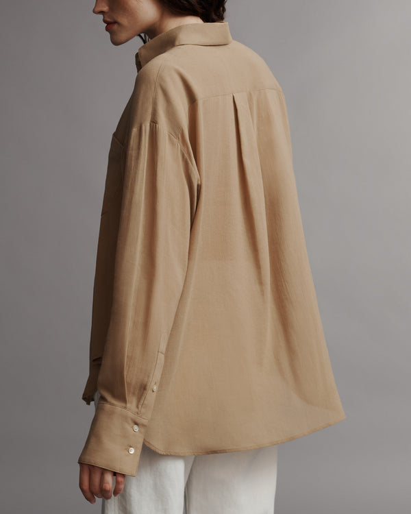 TWP Bronzed Big Joe Shirt in Cotton Voile view 4