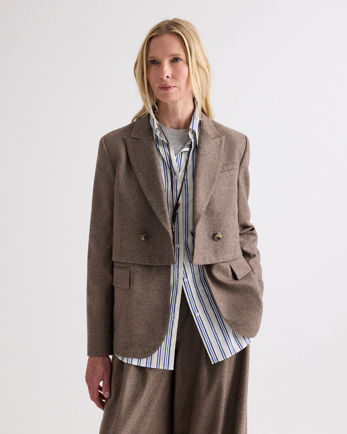 TWP Pinecone melange Two Faced Blazer in Fancy Wool Flannel view 1
