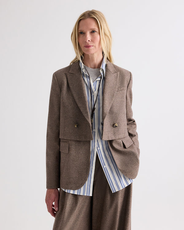 TWP Pinecone melange Two Faced Blazer in Fancy Wool Flannel view 1
