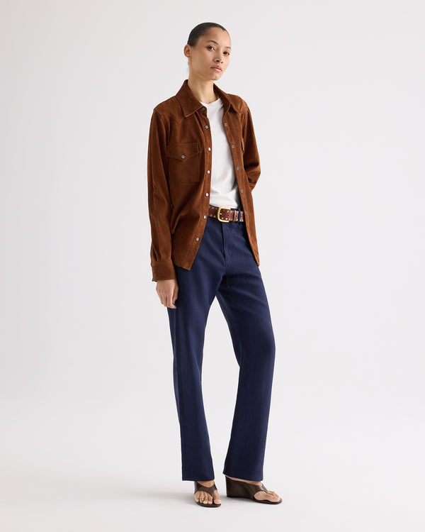 TWP Night sky Kent St Pant in Washed Linen view 3