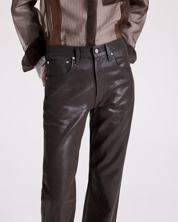 TWP Chocolate Kent St Jean in Coated Denim view 2