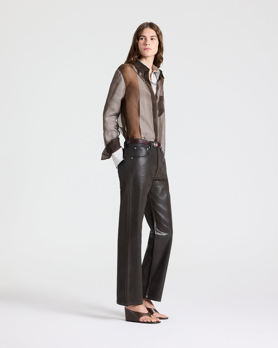 TWP Chocolate Kent St Jean in Coated Denim view 1