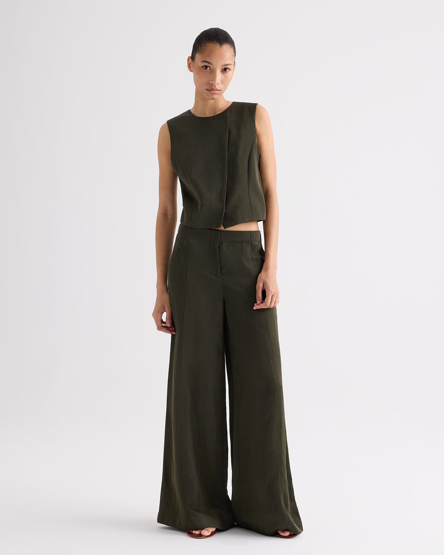 Luxury Mid Rise Wide Leg Pants for Women | TWP Clothing
