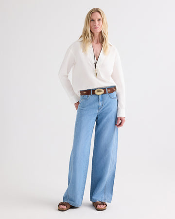 TWP Montauk West 11th St. Jean in Linen Cotton Denim view 2