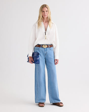 TWP Montauk West 11th St. Jean in Linen Cotton Denim view 3