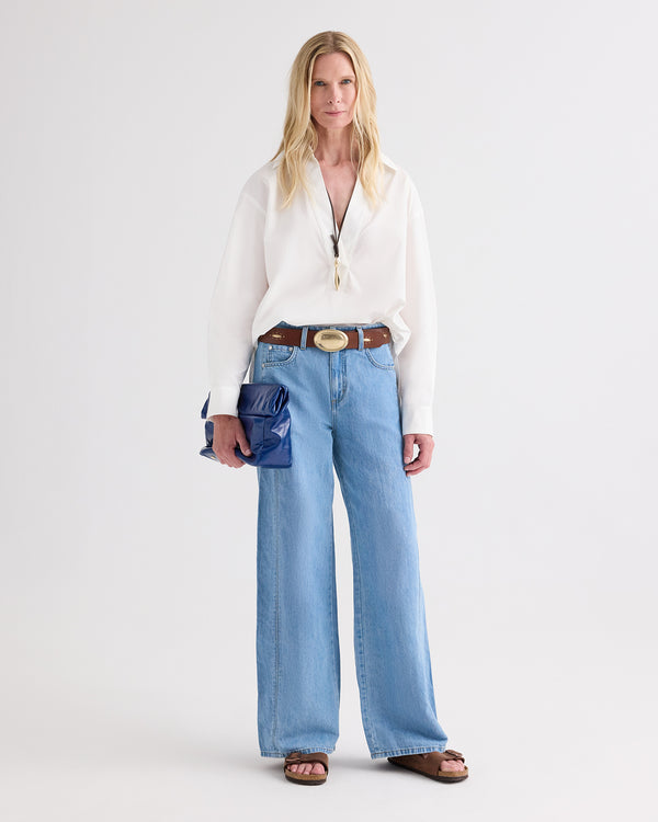 TWP Montauk West 11th St. Jean in Linen Cotton Denim view 3