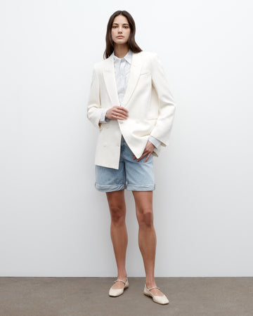 TWP Bone Tabitha Blazer in Coated Viscose Linen view 3