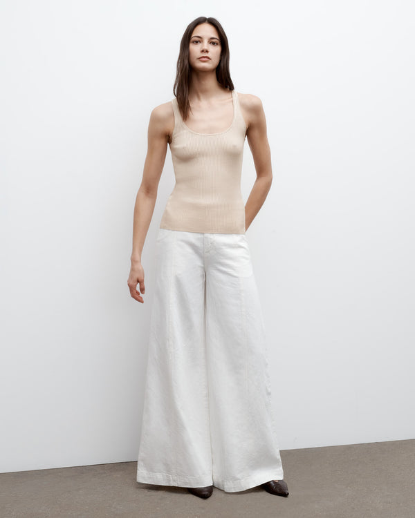 TWP Wheat Knit Tank in Cotton Silk view 5