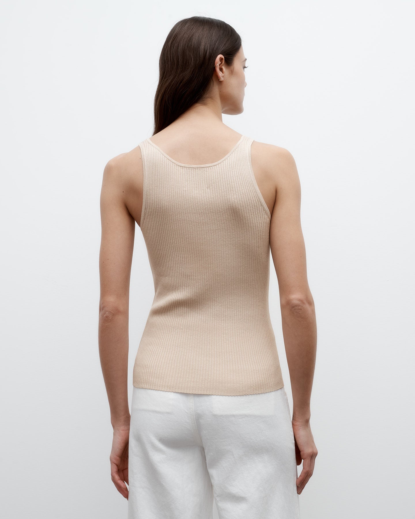 TWP Wheat Knit Tank in Cotton Silk view 4