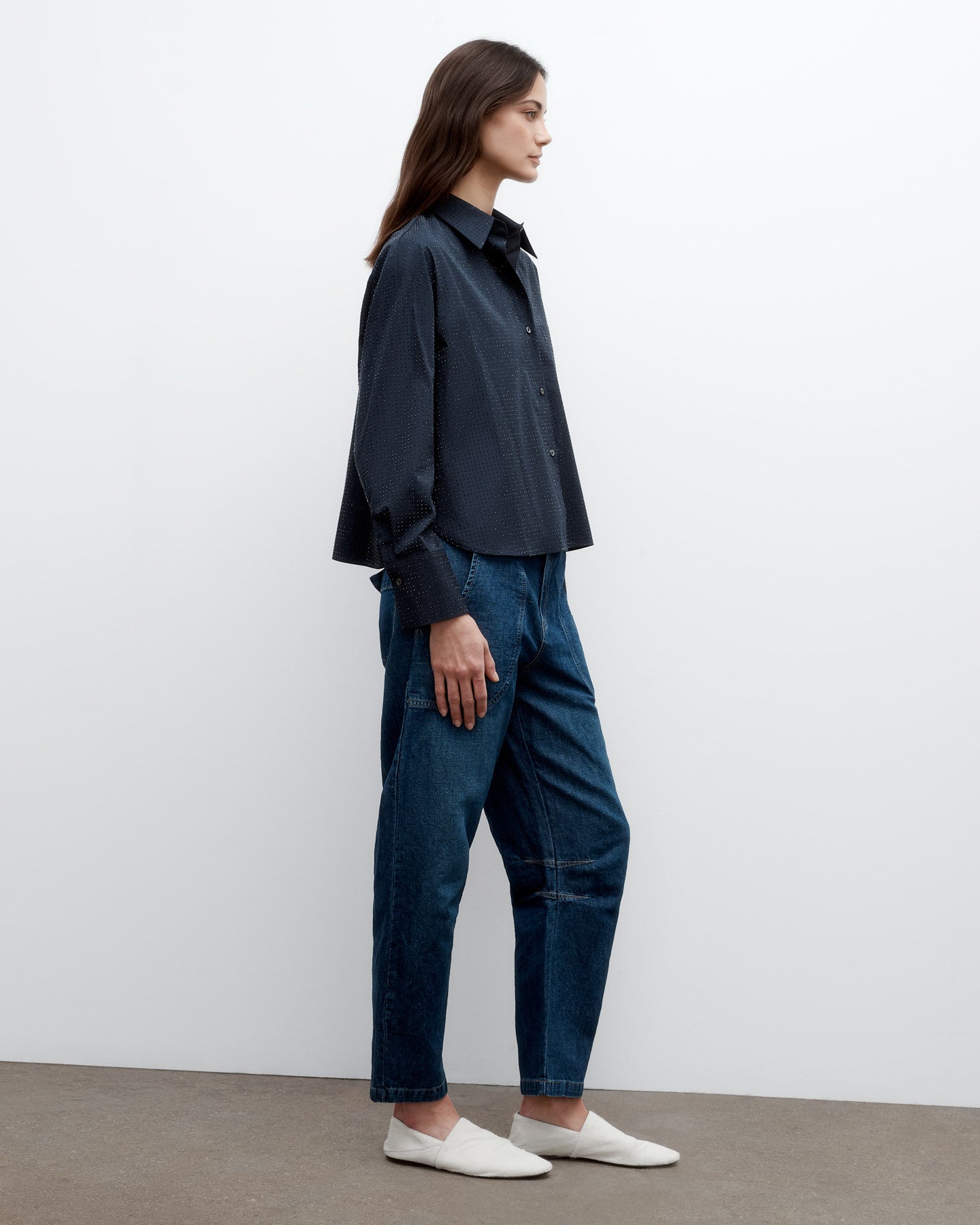 TWP Midnight Average Joe Top in Superfine Cotton with Crystals view 2