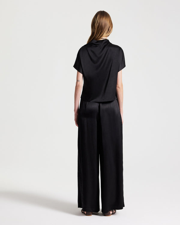 TWP Black Drew Pant in Washed Silk Charmeuse view 6