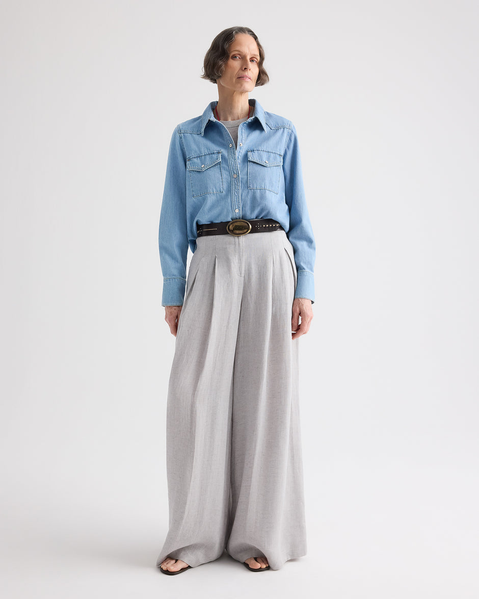 TWP Dakota Buckle Bunny Belt with Stitch in Leather view 2