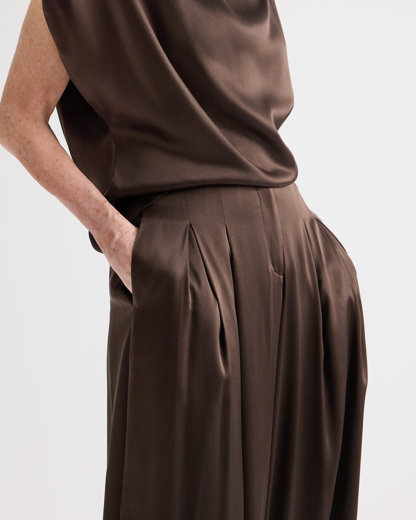 TWP Delicioso Drew Pant in Washed Silk Charmeuse view 2