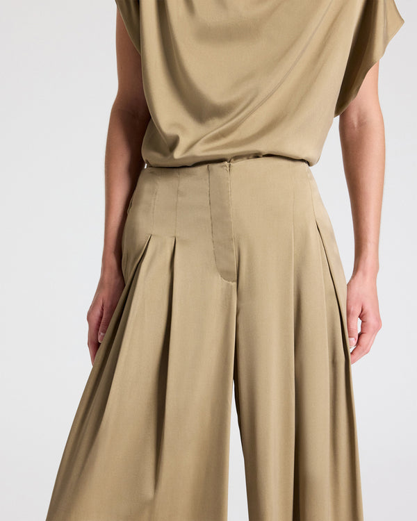 TWP Kelp Drew Pant in Washed Silk Charmeuse view 2