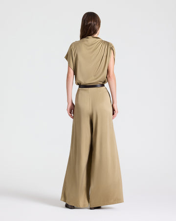 TWP Kelp Drew Pant in Washed Silk Charmeuse view 4
