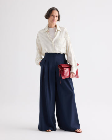 TWP Blueberry Drew Pant in Ultrafine Twill Suiting view 1