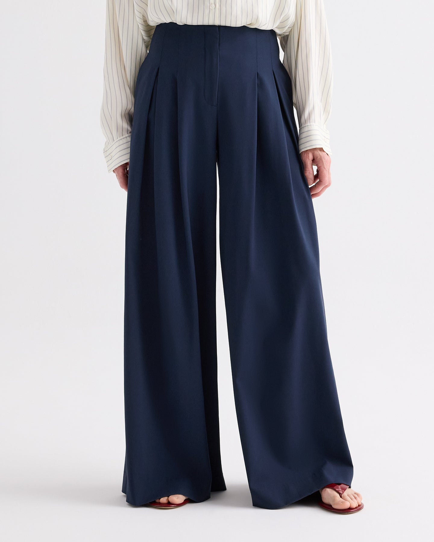 TWP Blueberry Drew Pant in Ultrafine Twill Suiting view 2