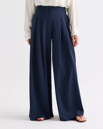 TWP Blueberry Drew Pant in Ultrafine Twill Suiting view 2