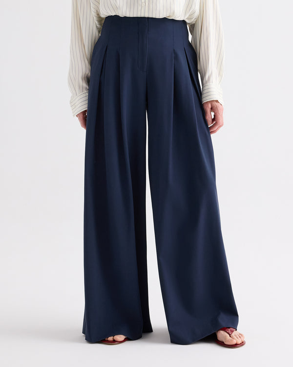 TWP Blueberry Drew Pant in Ultrafine Twill Suiting view 2