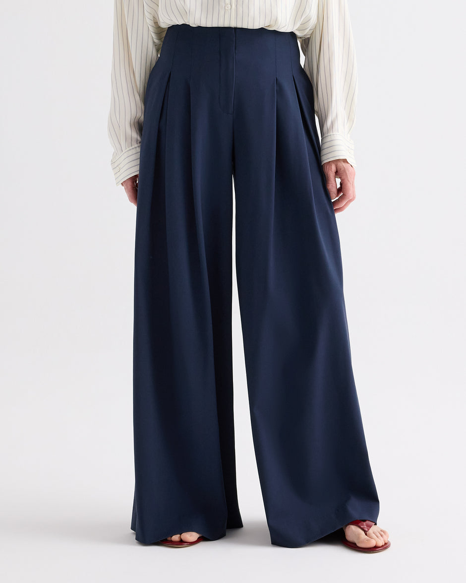 TWP Blueberry Drew Pant in Ultrafine Twill Suiting view 2
