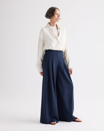 TWP Blueberry Drew Pant in Ultrafine Twill Suiting view 3