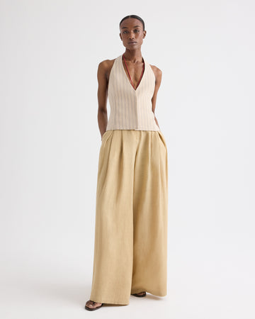 TWP Candied ginger Drew Pant in Fluid Linen view 2