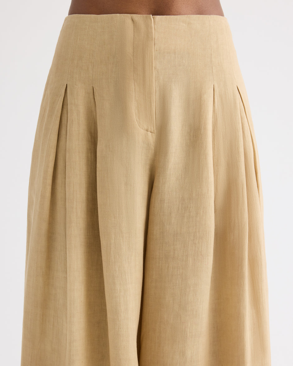 TWP Candied ginger Drew Pant in Fluid Linen view 4