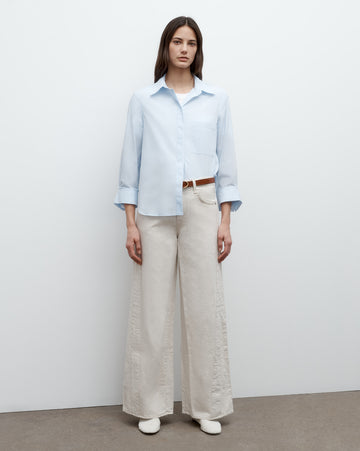 TWP Baby blue Boyfriend Shirt in Superfine Cotton view 5