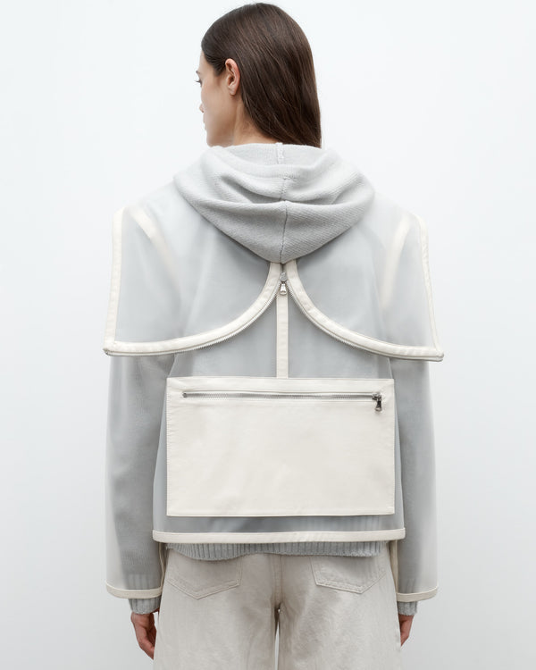TWP Clear/crema Hoodie with Paper Leather Piping view 6