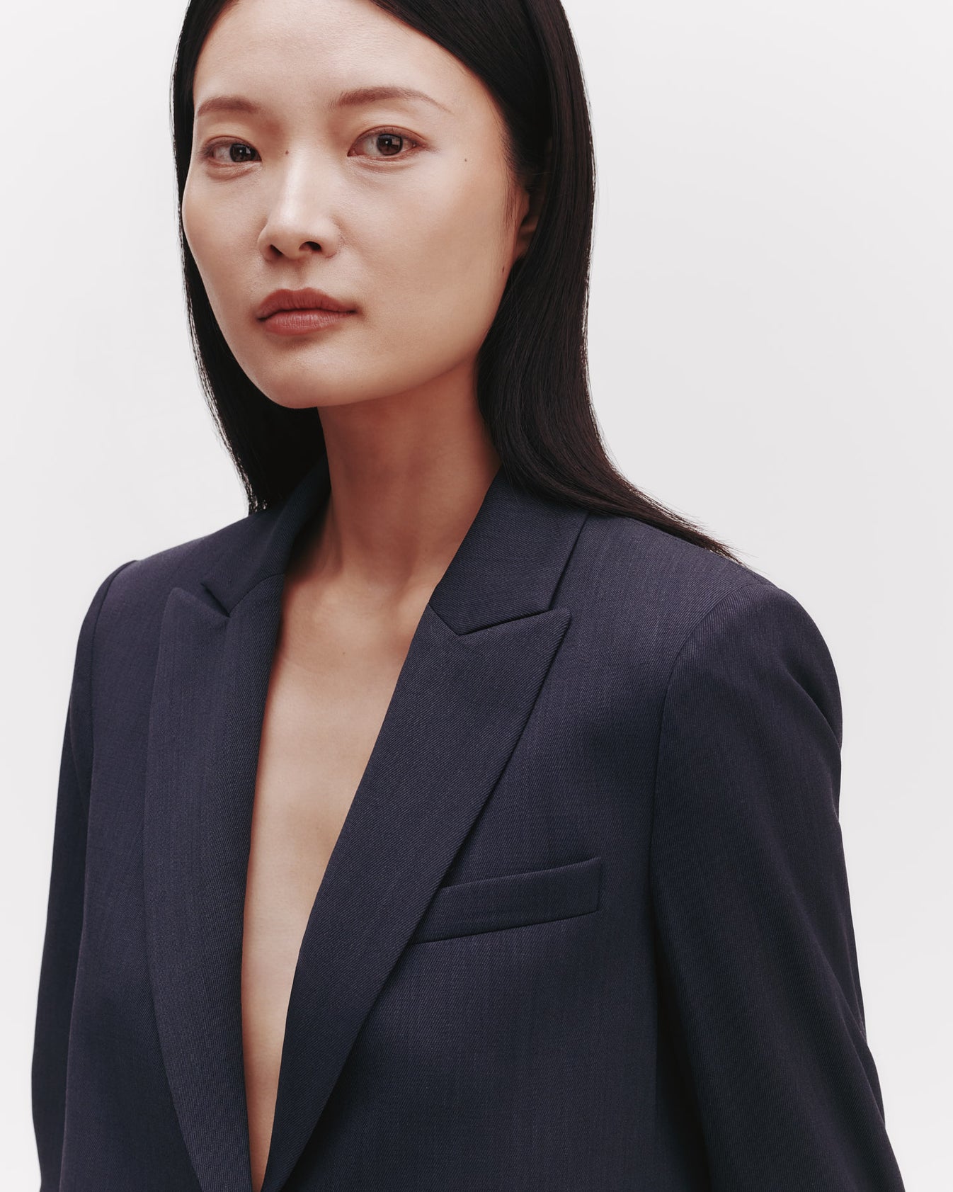 TWP Indigo Boyfriend Blazer in Wool Twill view 2