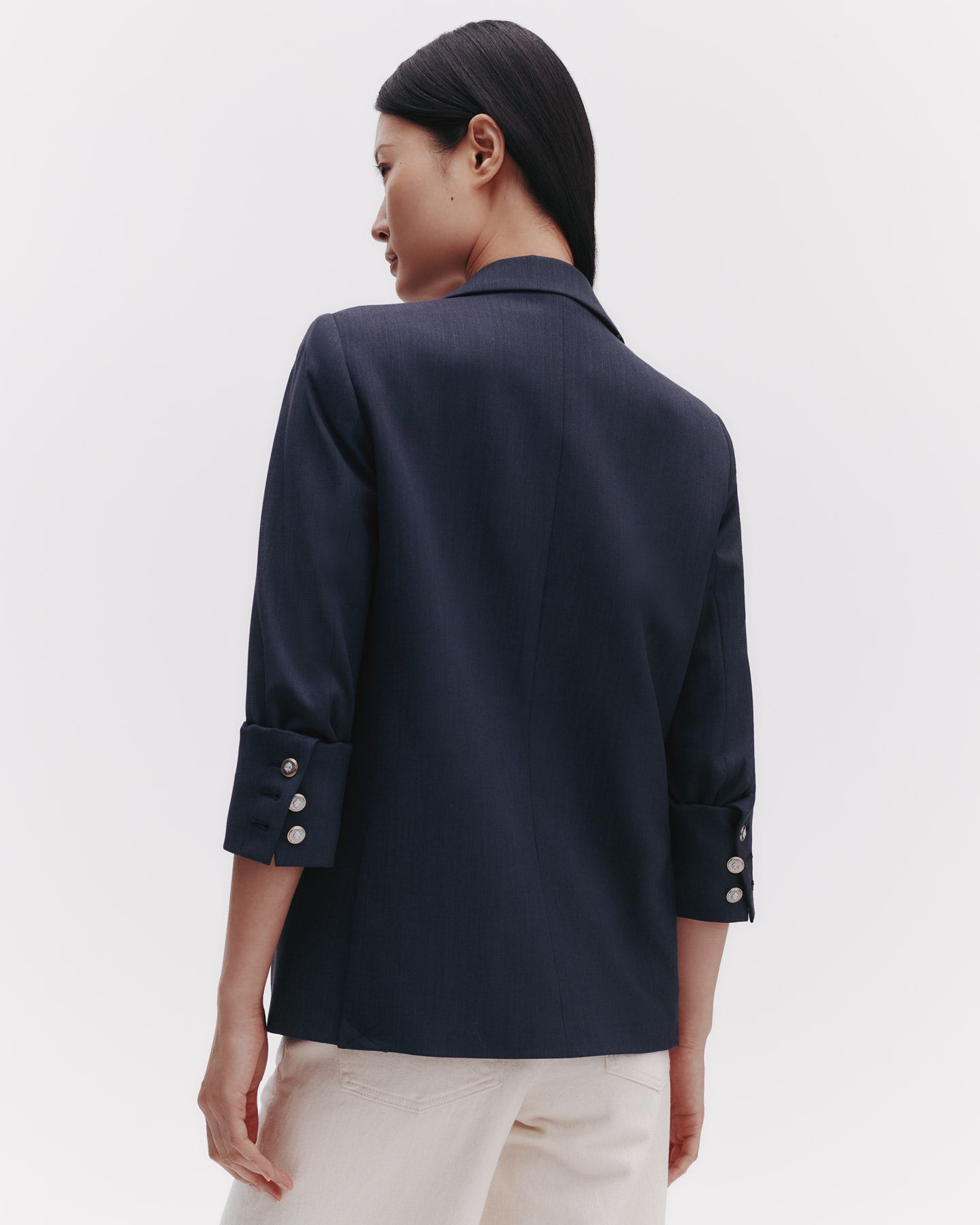 TWP Indigo Boyfriend Blazer in Wool Twill view 4