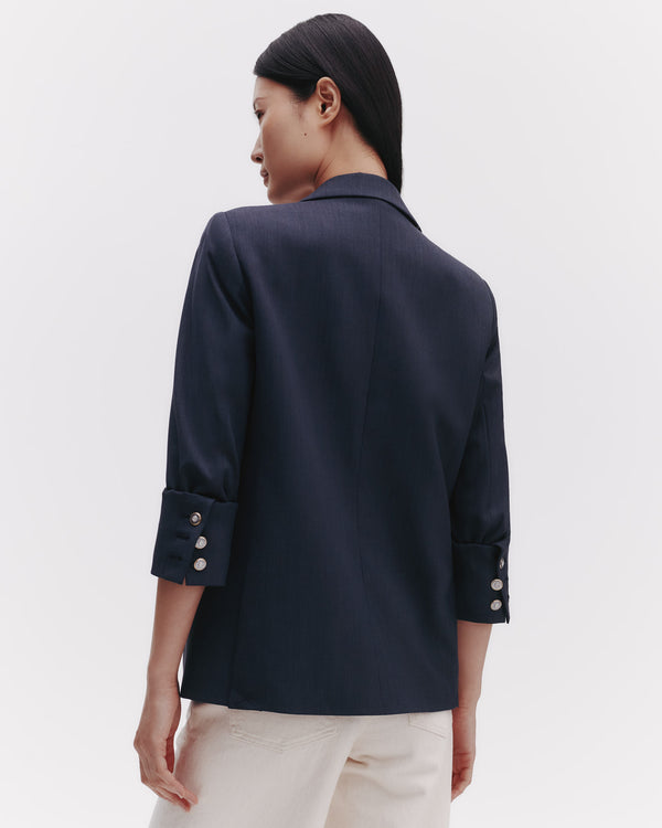 TWP Indigo Boyfriend Blazer in Wool Twill view 4