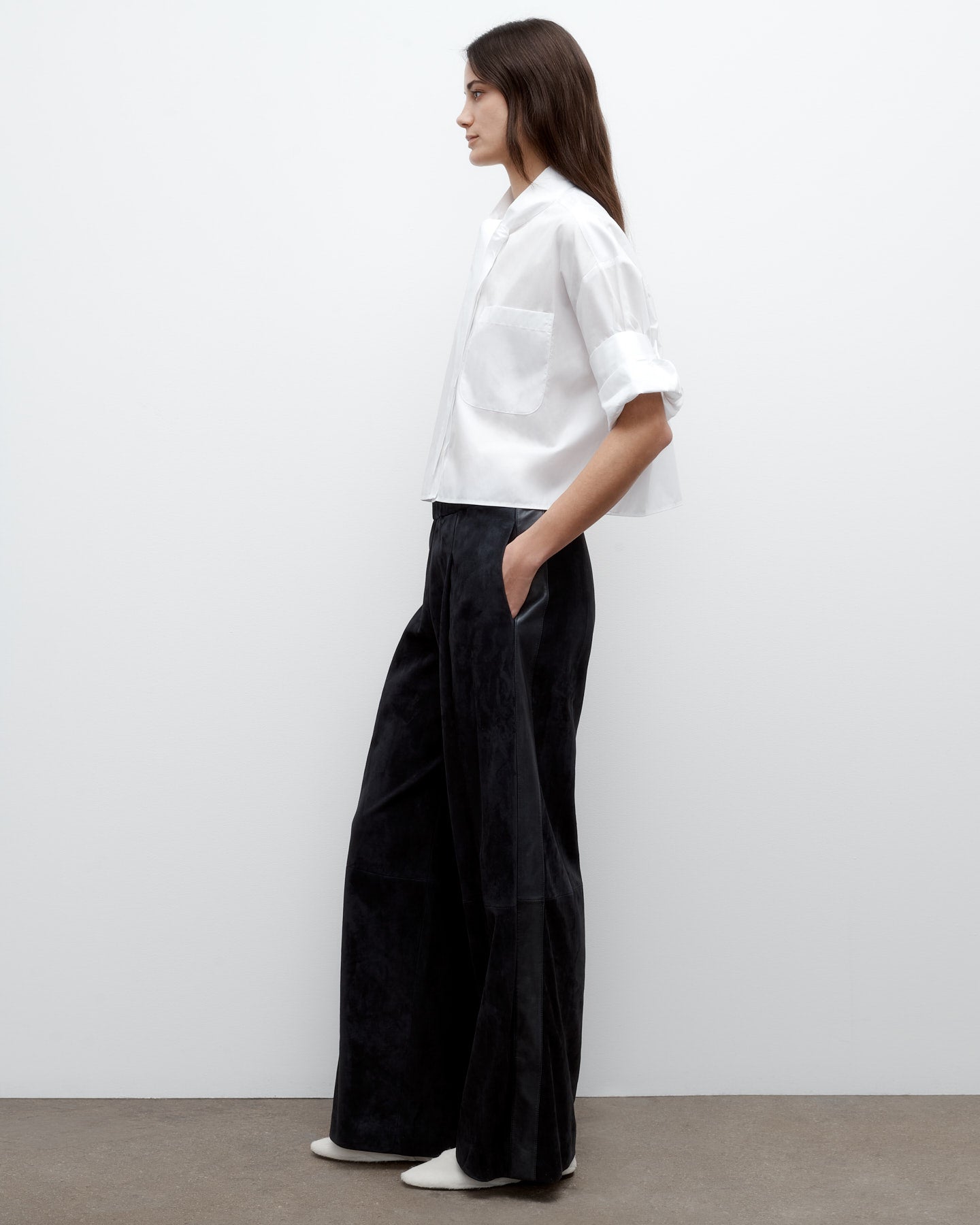 TWP White Next Ex Shirt With Tie in Superfine Cotton view 6