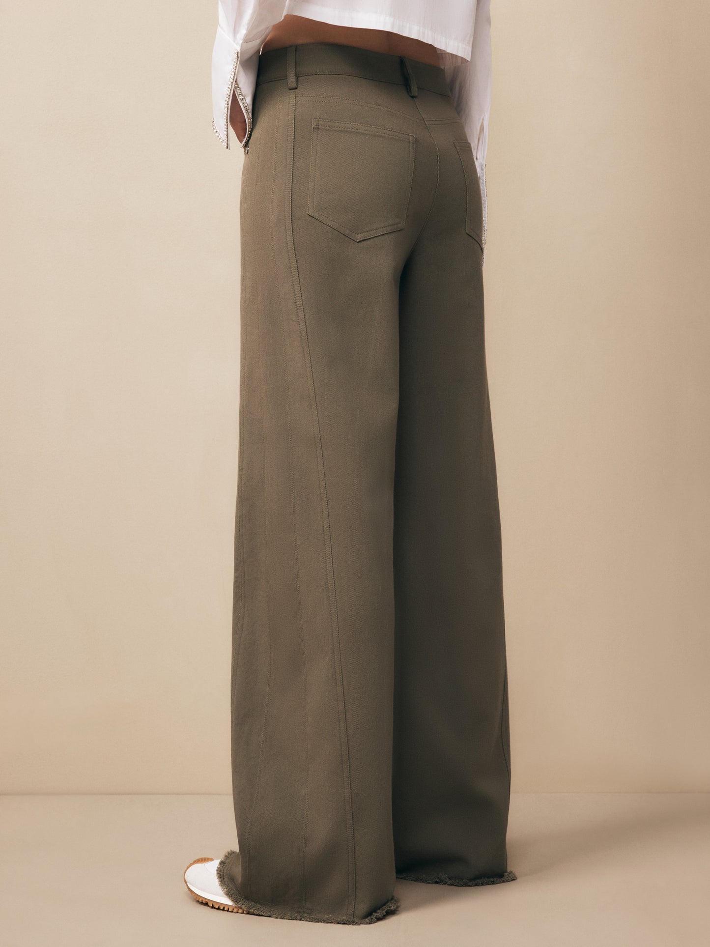 TWP Dark olive Puddle TWP Pant in cotton twill view 3