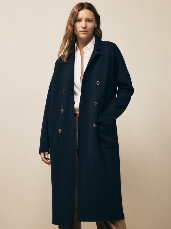 TWP Midnight Knit Overcoat in Wool view 5