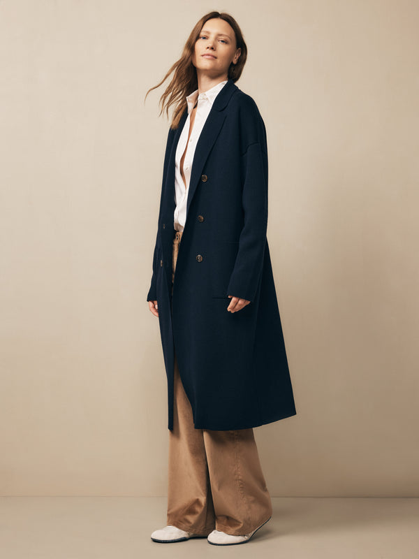 TWP Midnight Knit Overcoat in Wool view 1