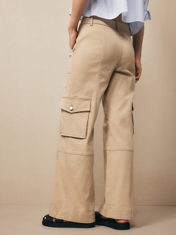 TWP Khaki Coop Pant with Cargo Pockets in Cotton Twill view 3