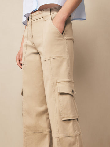 TWP Khaki Coop Pant with Cargo Pockets in Cotton Twill view 5